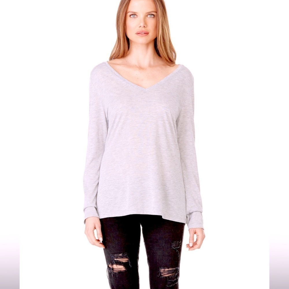 Abercrombie & Fitch grey sweater classic preppy designer knit boho spring v neck